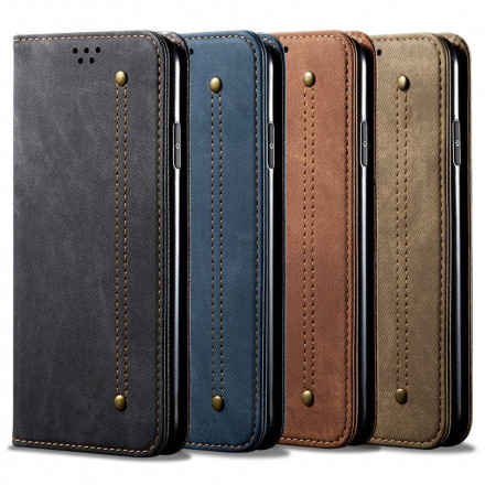 Flip Cover Samsung Galaxy A22 5G Tissu Jeans Flip Cover Samsung Galaxy A22 5G Tissu Jeans
