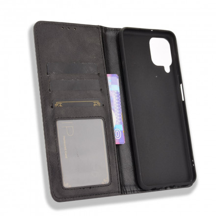 Flip Cover Samsung Galaxy A22 4G Effet Cuir Vintage Stylisé Flip Cover Samsung Galaxy A22 4G Effet Cuir Vintage Stylisé