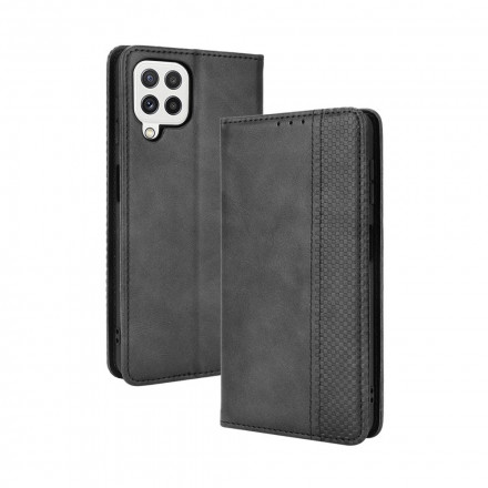 Flip Cover Samsung Galaxy A22 4G Effet Cuir Vintage Stylisé Flip Cover Samsung Galaxy A22 4G Effet Cuir Vintage Stylisé