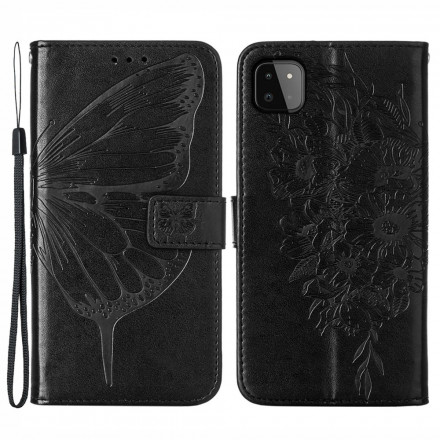 Housse Samsung Galaxy A22 5G Papillon Design avec Lanière Housse Samsung Galaxy A22 5G Papillon Design avec Lanière