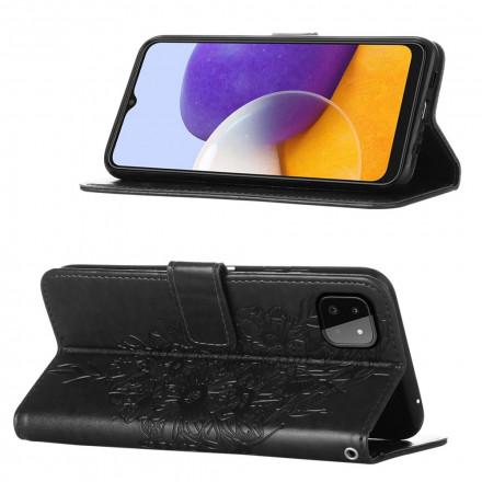 Housse Samsung Galaxy A22 5G Papillon Design avec Lanière Housse Samsung Galaxy A22 5G Papillon Design avec Lanière