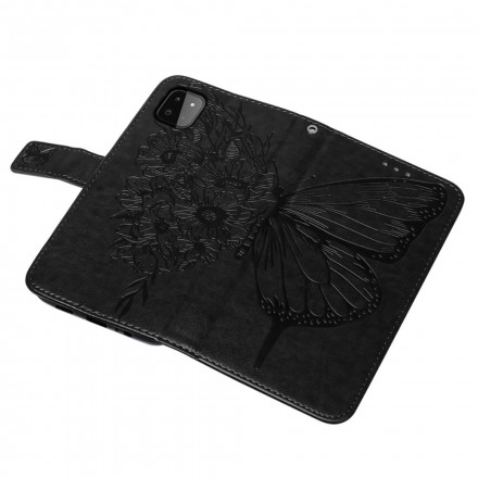Housse Samsung Galaxy A22 5G Papillon Design avec Lanière Housse Samsung Galaxy A22 5G Papillon Design avec Lanière