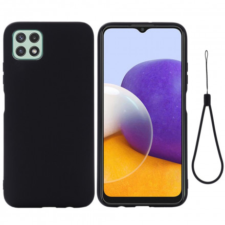 Coque Samsung Galaxy A22 5G Silicone Liquide avec Lanière Coque Samsung Galaxy A22 5G Silicone Liquide avec Lanière