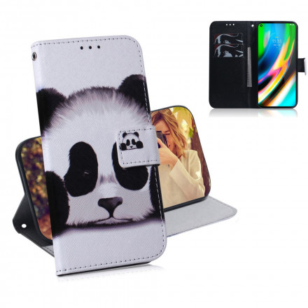 Housse Moto G9 Plus Face de Panda
