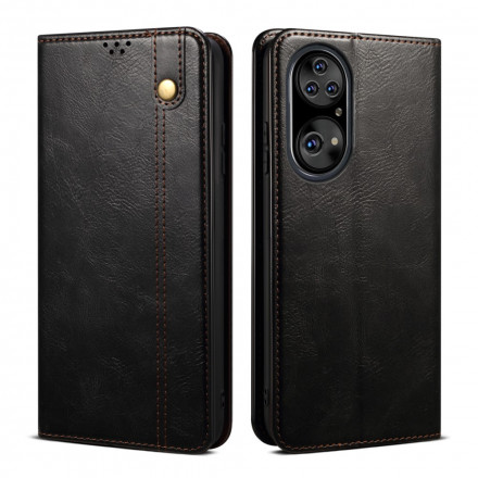 Flip Cover Huawei P50 Pro Simili Cuir Ciré