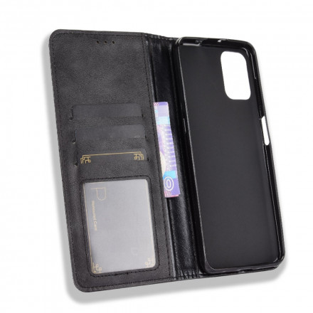 Flip Cover Moto G9 Plus Effet Cuir Vintage Stylisé Flip Cover Moto G9 Plus Effet Cuir Vintage Stylisé