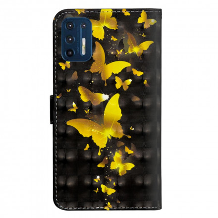 Housse Moto G9 Plus Papillons Jaunes