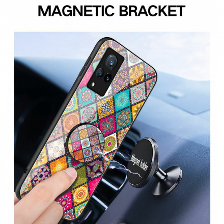 Coque Vivo V21 5G Support Magnétique Patchwork Coque Vivo V21 5G Support Magnétique Patchwork