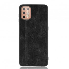 Coque Moto G9 Plus Effet Cuir Couture
