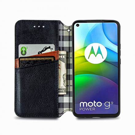 Flip Cover Moto G9 Power Effet Cuir Texture Diamant Flip Cover Moto G9 Power Effet Cuir Texture Diamant