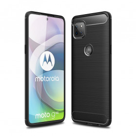 Coque Moto G 5G Fibre Carbone Brossée