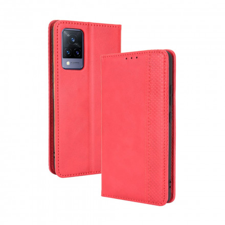 Flip Cover Vivo V21 5G Effet Cuir Vintage Stylisé