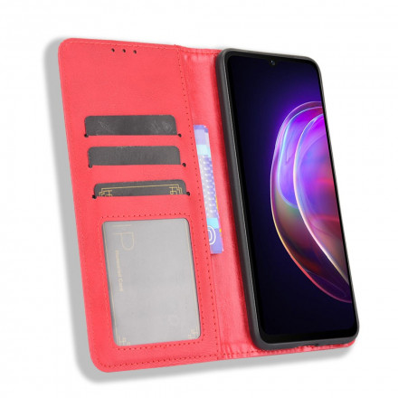 Flip Cover Vivo V21 5G Effet Cuir Vintage Stylisé Flip Cover Vivo V21 5G Effet Cuir Vintage Stylisé