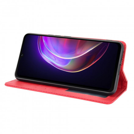Flip Cover Vivo V21 5G Effet Cuir Vintage Stylisé Flip Cover Vivo V21 5G Effet Cuir Vintage Stylisé