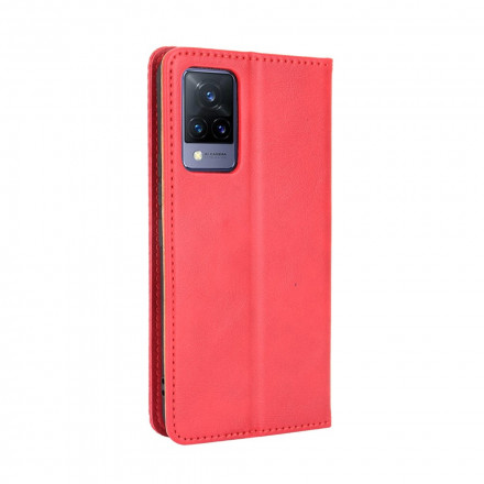 Flip Cover Vivo V21 5G Effet Cuir Vintage Stylisé