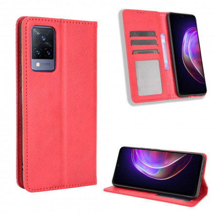 Flip Cover Vivo V21 5G Effet Cuir Vintage Stylisé Flip Cover Vivo V21 5G Effet Cuir Vintage Stylisé