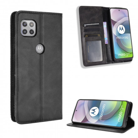 Flip Cover Moto G 5G Effet Cuir Vintage Stylisé Flip Cover Moto G 5G Effet Cuir Vintage Stylisé