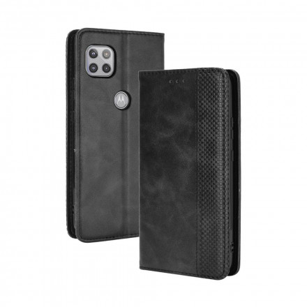 Flip Cover Moto G 5G Effet Cuir Vintage Stylisé Flip Cover Moto G 5G Effet Cuir Vintage Stylisé