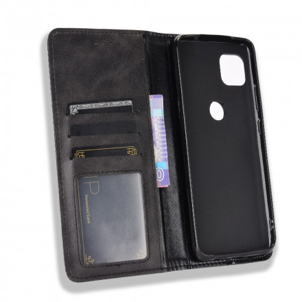Flip Cover Moto G 5G Effet Cuir Vintage Stylisé Flip Cover Moto G 5G Effet Cuir Vintage Stylisé