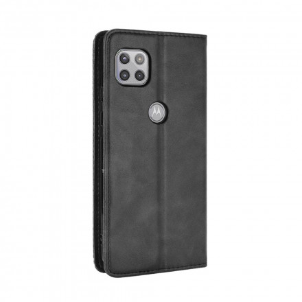 Flip Cover Moto G 5G Effet Cuir Vintage Stylisé Flip Cover Moto G 5G Effet Cuir Vintage Stylisé