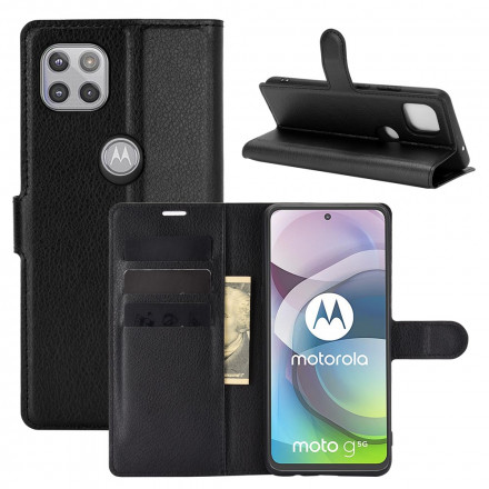 Housse Moto G 5G Effet Litchi Classique Housse Moto G 5G Effet Litchi Classique