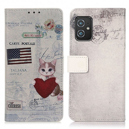 Housse Azus Zenfone 8 Chat Voyageur Housse Azus Zenfone 8 Chat Voyageur