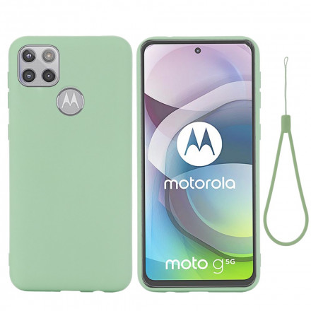 Coque Moto G9 Plus Conception Silicone Liquide avec Lanière Coque Moto G9 Plus Conception Silicone Liquide avec Lanière
