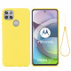 Coque Moto G9 Plus Conception Silicone Liquide avec Lanière