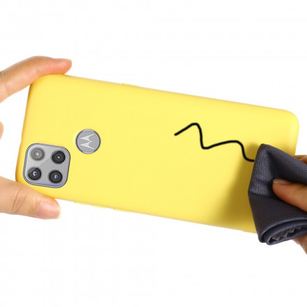 Coque Moto G9 Plus Conception Silicone Liquide avec Lanière