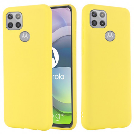 Coque Moto G9 Plus Conception Silicone Liquide avec Lanière