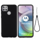 Coque Moto G9 Plus Conception Silicone Liquide avec Lanière