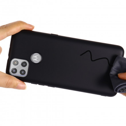 Coque Moto G9 Plus Conception Silicone Liquide avec Lanière