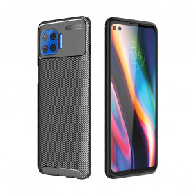 Coque Moto G 5G Plus Flexible Texture Fibre Carbone