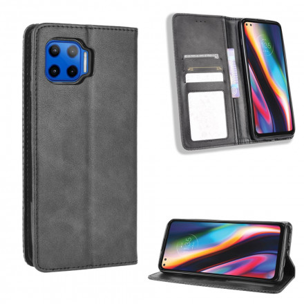 Flip Cover Moto G 5G Plus Effet Cuir Vintage Stylisé Flip Cover Moto G 5G Plus Effet Cuir Vintage Stylisé