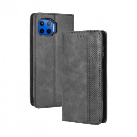 Flip Cover Moto G 5G Plus Effet Cuir Vintage Stylisé Flip Cover Moto G 5G Plus Effet Cuir Vintage Stylisé