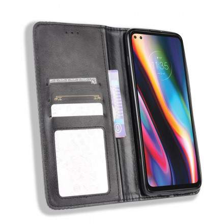Flip Cover Moto G 5G Plus Effet Cuir Vintage Stylisé Flip Cover Moto G 5G Plus Effet Cuir Vintage Stylisé
