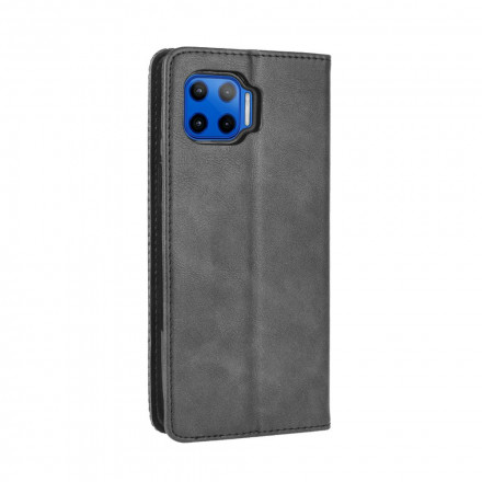 Flip Cover Moto G 5G Plus Effet Cuir Vintage Stylisé Flip Cover Moto G 5G Plus Effet Cuir Vintage Stylisé