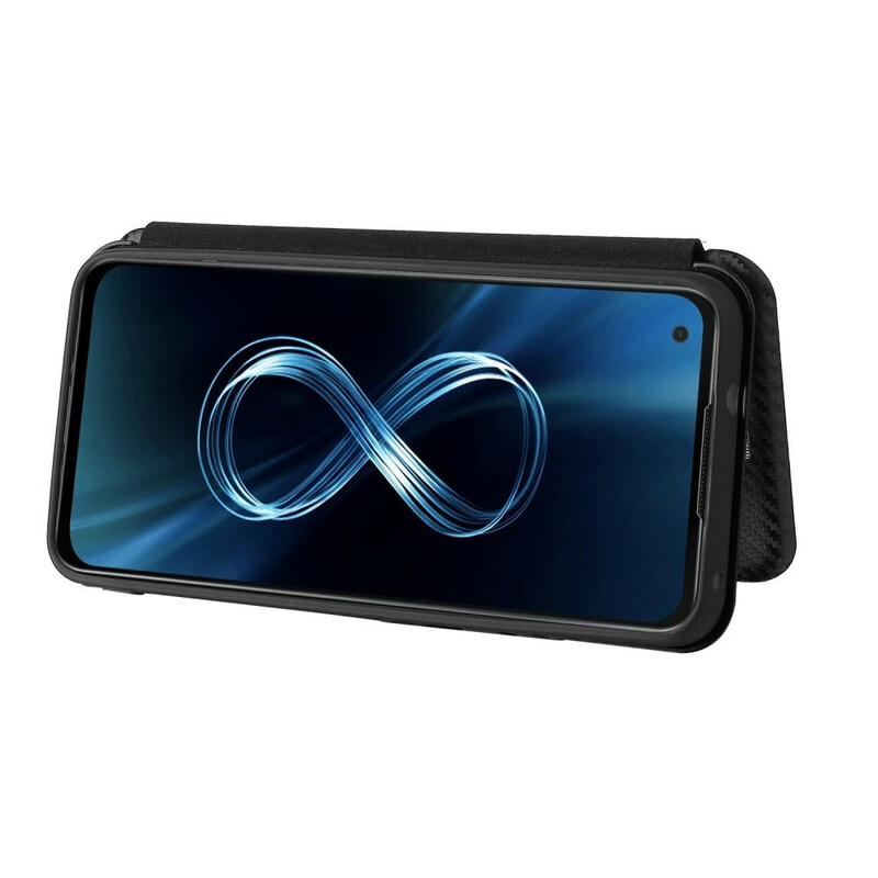 Flip Cover Azus Zenfone 8 Fibre Carbone avec Anneau Support Flip Cover Azus Zenfone 8 Fibre Carbone avec Anneau Support
