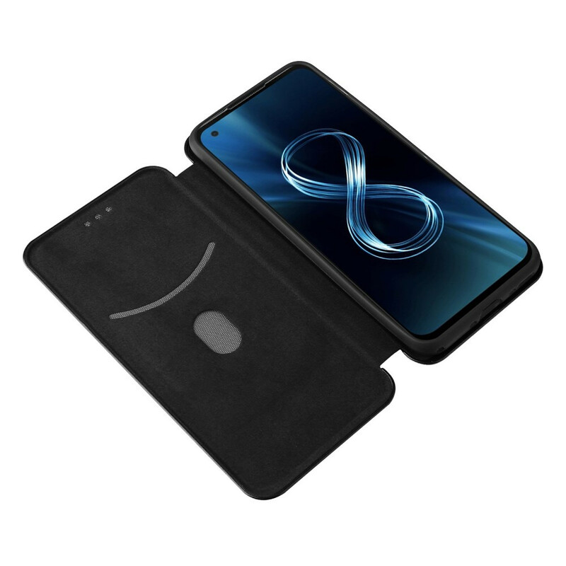 Flip Cover Azus Zenfone 8 Fibre Carbone avec Anneau Support Flip Cover Azus Zenfone 8 Fibre Carbone avec Anneau Support