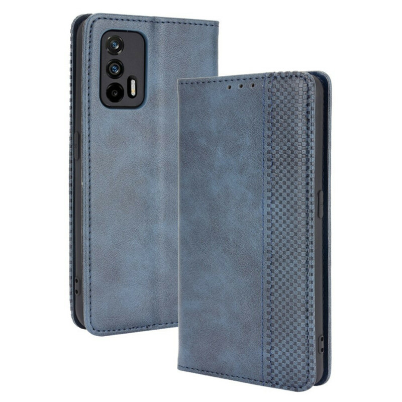 Flip Cover Realme GT 5G Effet Cuir Vintage Stylisé Flip Cover Realme GT 5G Effet Cuir Vintage Stylisé