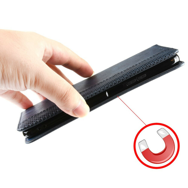 Flip Cover Realme GT 5G Effet Cuir Vintage Stylisé Flip Cover Realme GT 5G Effet Cuir Vintage Stylisé