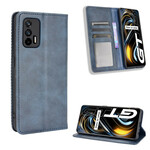 Flip Cover Realme GT 5G Effet Cuir Vintage Stylisé Flip Cover Realme GT 5G Effet Cuir Vintage Stylisé