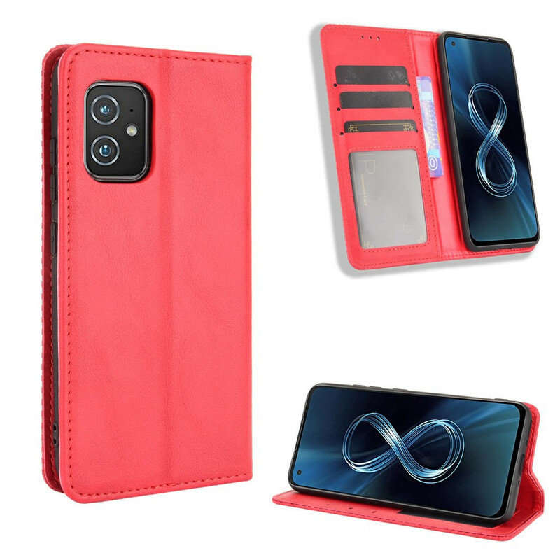Flip Cover Azus Zenfone 8 Effet Cuir Vintage Stylisé Flip Cover Azus Zenfone 8 Effet Cuir Vintage Stylisé