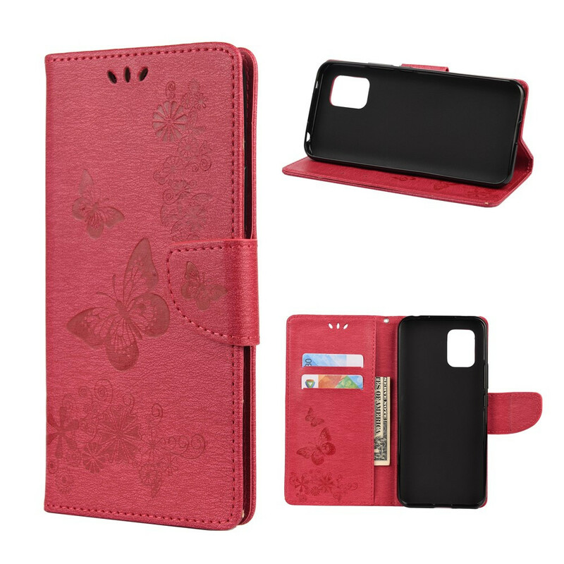 Housse Xiaomi Mi 10 Lite Que des Papillons avec Lanière Housse Xiaomi Mi 10 Lite Que des Papillons avec Lanière