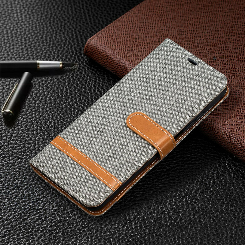 Housse Xiaomi Mi 10T / 10T Pro Tissu et Effet Cuir à Lanière Housse Xiaomi Mi 10T / 10T Pro Tissu et Effet Cuir à Lanière