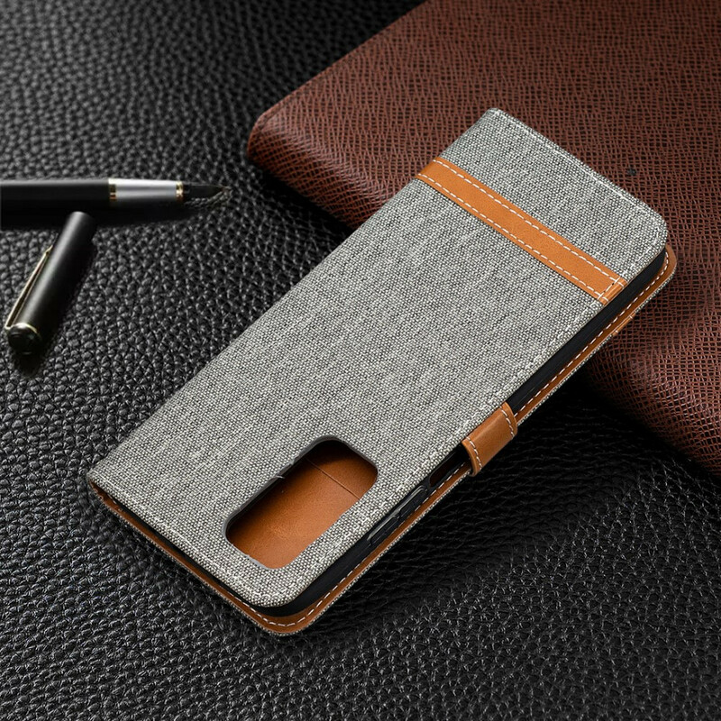 Housse Xiaomi Mi 10T / 10T Pro Tissu et Effet Cuir à Lanière Housse Xiaomi Mi 10T / 10T Pro Tissu et Effet Cuir à Lanière