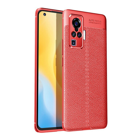 Coque Vivo X51 5G Effet Cuir Litchi Double Line