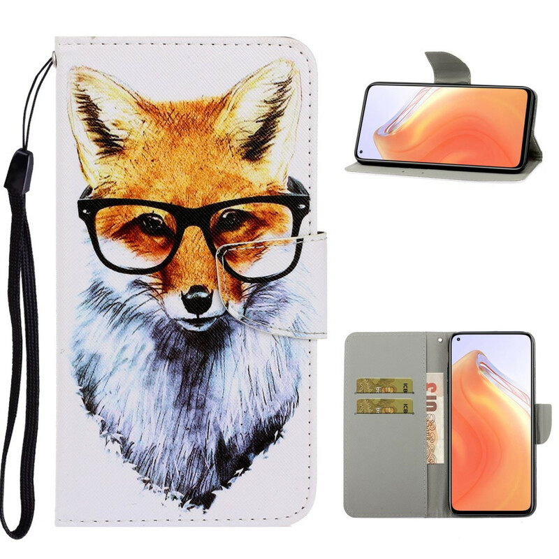 Housse Xiaomi Mi 10T / 10T Pro Renard Intello à Lanière Housse Xiaomi Mi 10T / 10T Pro Renard Intello à Lanière