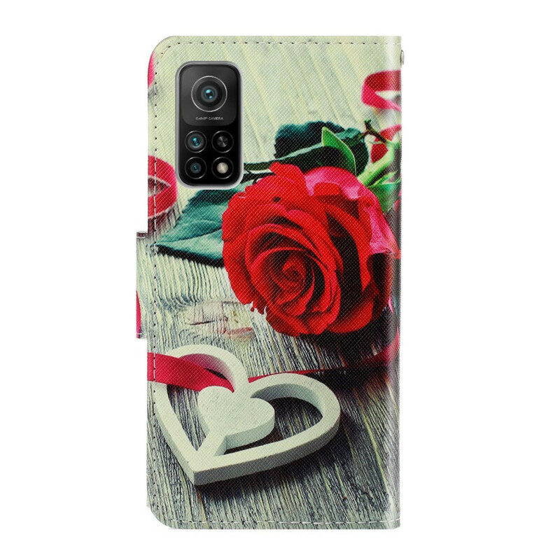Housse Xiaomi Mi 10T / 10T Pro Rose Romantique à Lanière