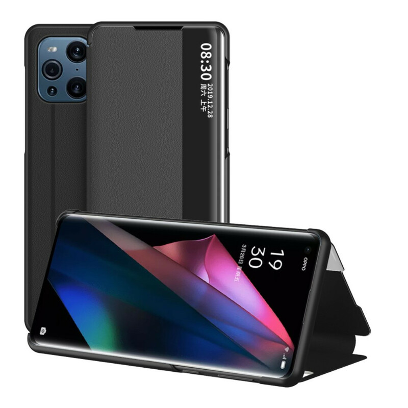 View Cover Oppo Find X3 / X3 Pro Simili Cuir Texturé View Cover Oppo Find X3 / X3 Pro Simili Cuir Texturé